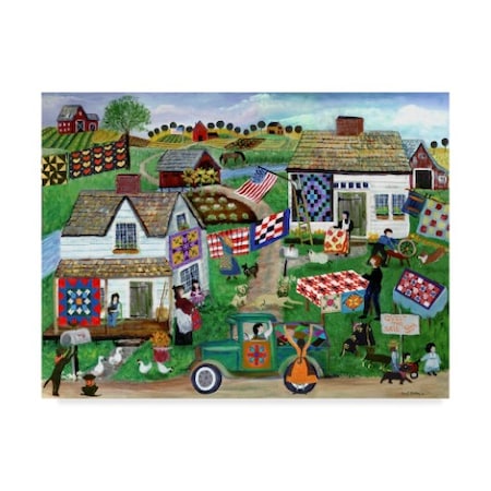 Cheryl Bartley 'Country Folk Art Quilt Tag Sale' Canvas Art,14x19